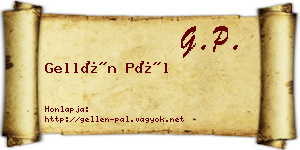 Gellén Pál névjegykártya